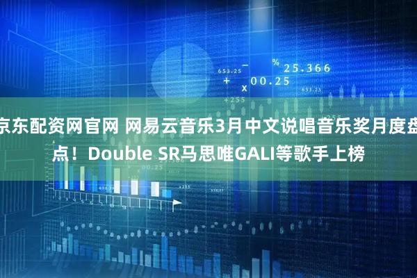 京东配资网官网 网易云音乐3月中文说唱音乐奖月度盘点！Double SR马思唯GALI等歌手上榜